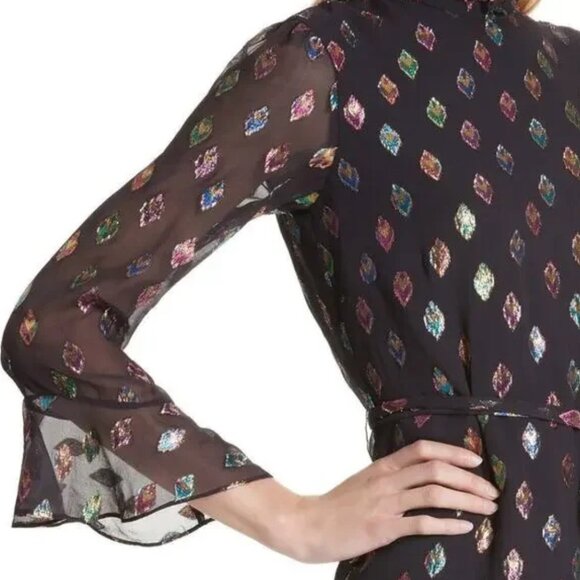 SALONI Marissa Mini Dress - Black Rainbow - US Size 12 - Picture 4 of 14